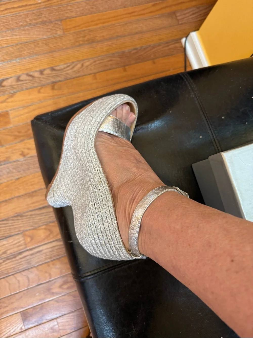 Paloma Barceló Metallic Silver Platform Peep-Toe Sandals with Ankle Strap